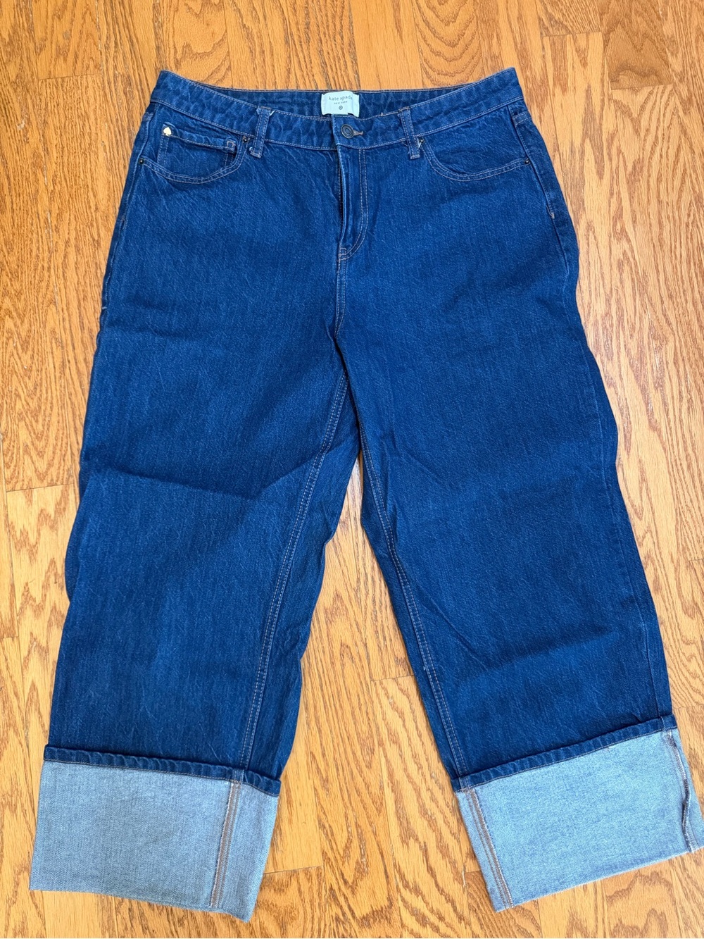 kate spade Dark Blue Cuffed Cropped Jeans